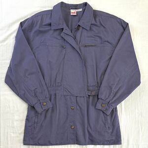 VINTAGE 90s MONDI Cotton Purple‎ Longline Button Utility Jacket Sz EU 38/M Retro